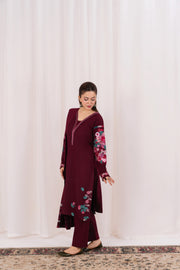 Feathers Fully Embroidered Dhanak Unstitched 3Pc Suit ZARENE-FT558