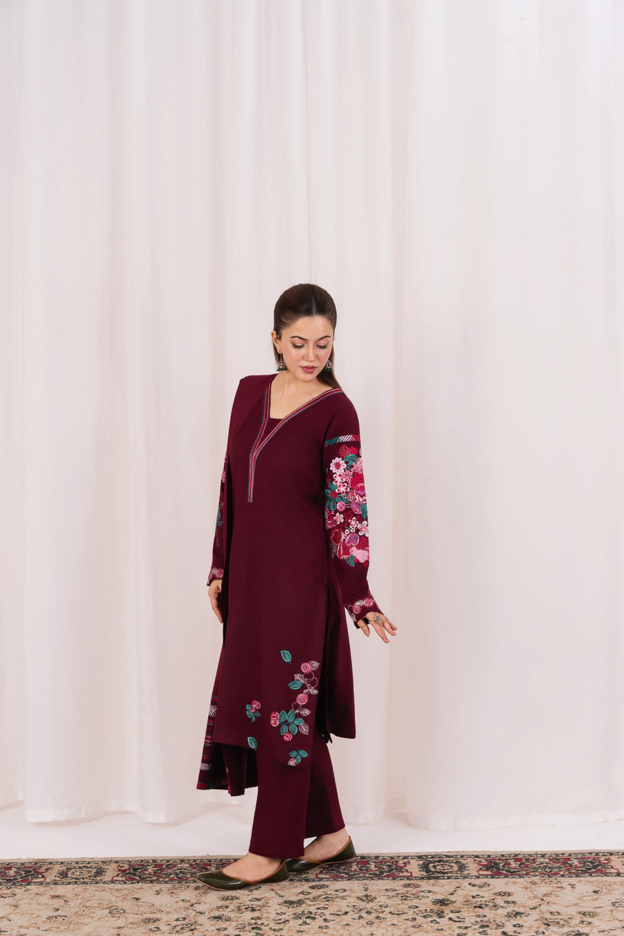 Feathers Fully Embroidered Dhanak Unstitched 3Pc Suit ZARENE-FT558