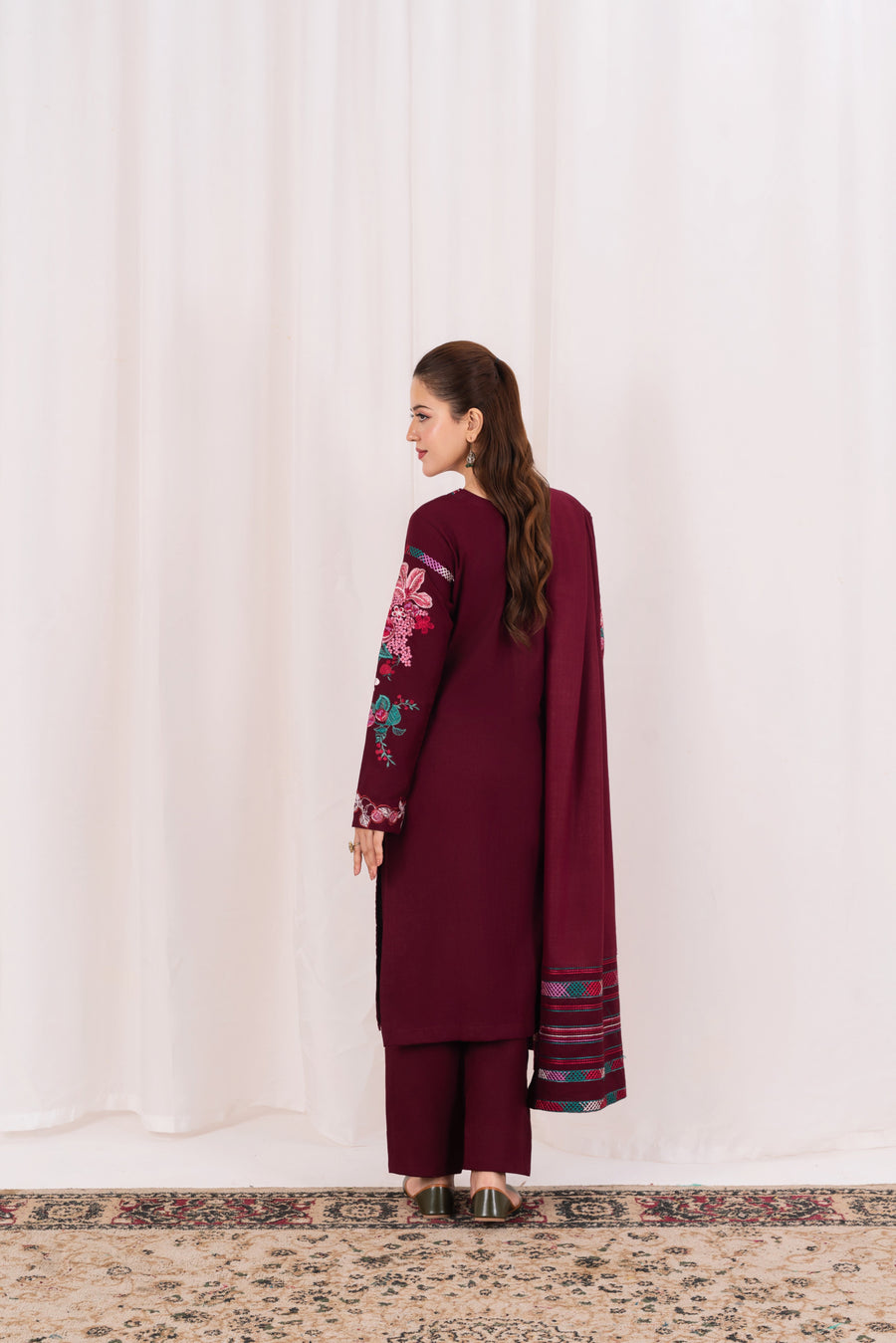 Feathers Fully Embroidered Dhanak Unstitched 3Pc Suit ZARENE-FT558
