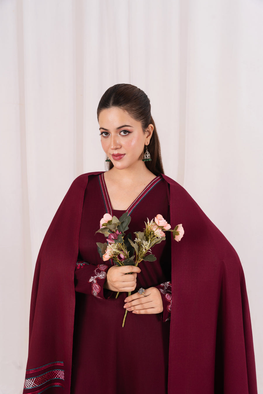 Feathers Fully Embroidered Dhanak Unstitched 3Pc Suit ZARENE-FT558