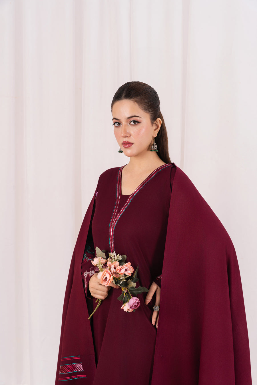 Feathers Fully Embroidered Dhanak Unstitched 3Pc Suit ZARENE-FT558