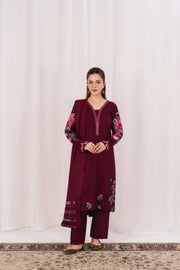 Feathers Fully Embroidered Dhanak Unstitched 3Pc Suit ZARENE-FT558