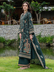 Faiza Faisal Hoor Embroidered Karandi Unstitched 3Pc Suit - ZAREYA
