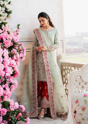 Akbar Aslam Shadmani Embroidered Raw Silk Unstitched 3Pc Suit - ZARI