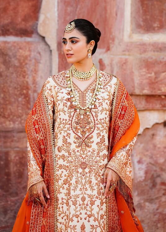 Akbar Aslam Shadmani Embroidered Raw Silk Unstitched 3Pc Suit - ZARTAJ