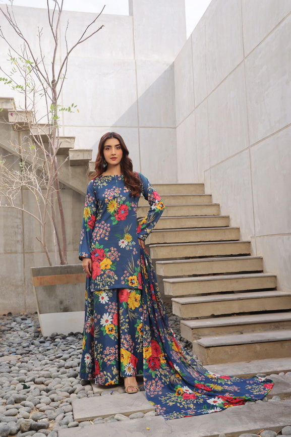 Feathers Whisper Winds Unstitched Printed Lawn 3Pc Suit ZARWYN-FT487