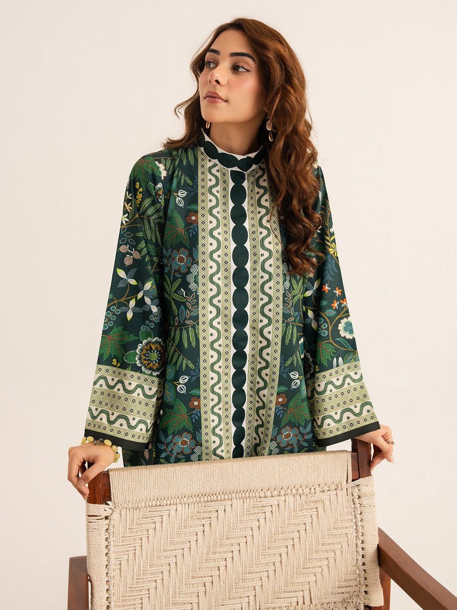 Faiza Faisal Reve Festive Pret Printed Grip Silk 2Pc Suit - ZAYEN