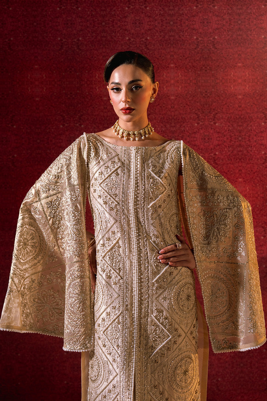 Zariya Zarnima Gold Lama Unstitched 3Pc Suit ZB5S045 ZAYLIN