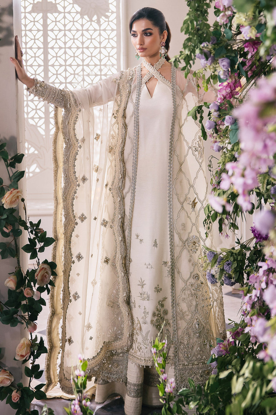 Gossamer by Zaha Embroidered Organza Unstitched 3Pc Suit ZC24-02 Leiyn