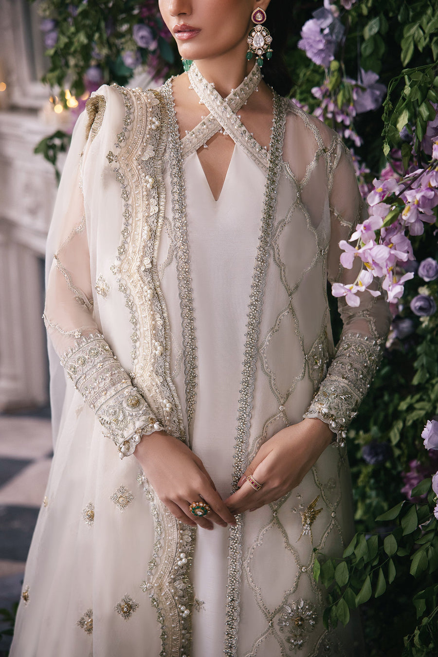 Gossamer by Zaha Embroidered Organza Unstitched 3Pc Suit ZC24-02 Leiyn