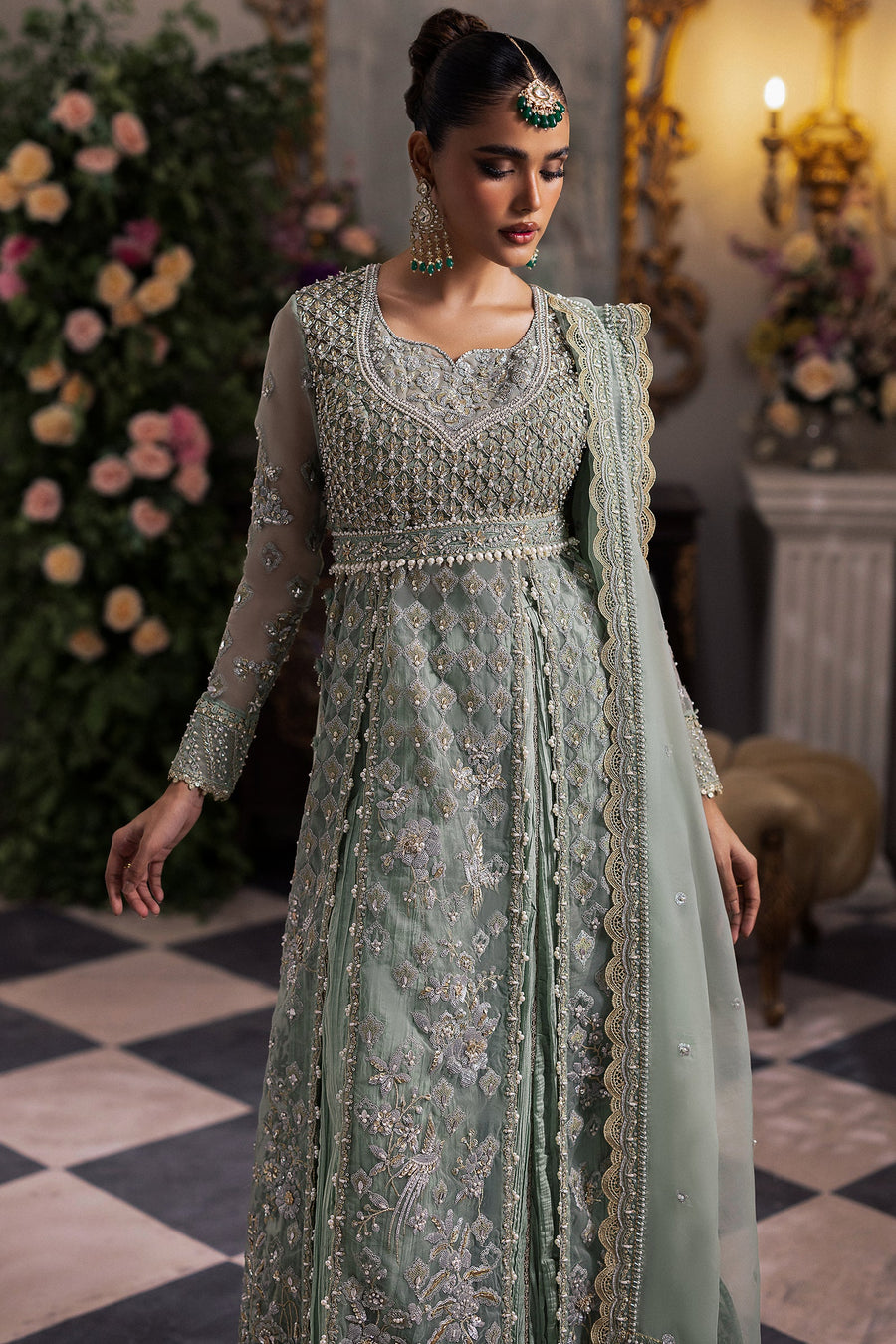 Gossamer by Zaha Embroidered Organza Unstitched 3Pc Suit ZC24-03 Seraphina