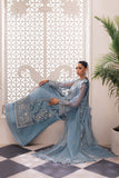 Gossamer by Zaha Embroidered Organza Unstitched 3Pc Suit ZC24-07 Azura