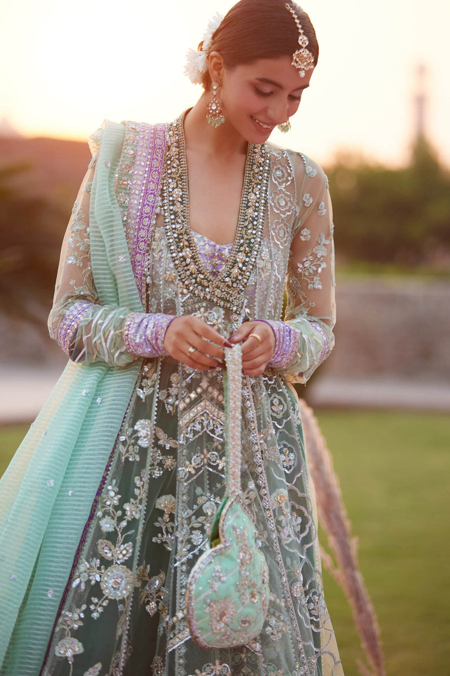 Gossamer by Zaha Wedding Festive Unstitched Dress ZC25-03 ZARQAH-E-PISTACHIO