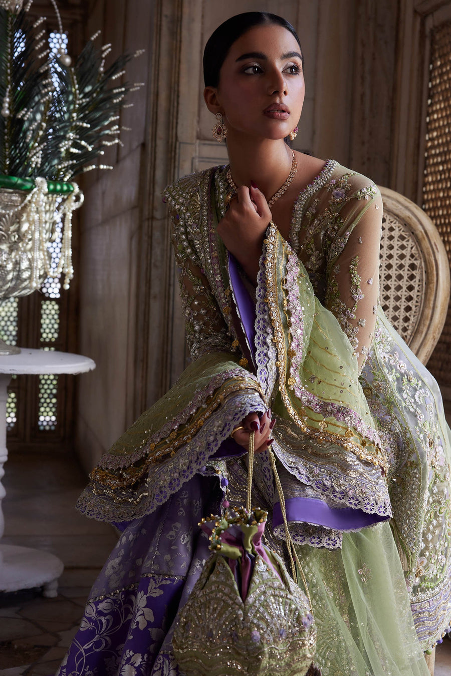 Gossamer by Zaha Wedding Festive Unstitched Dress ZC25-07 MEHRÉ-LILAC
