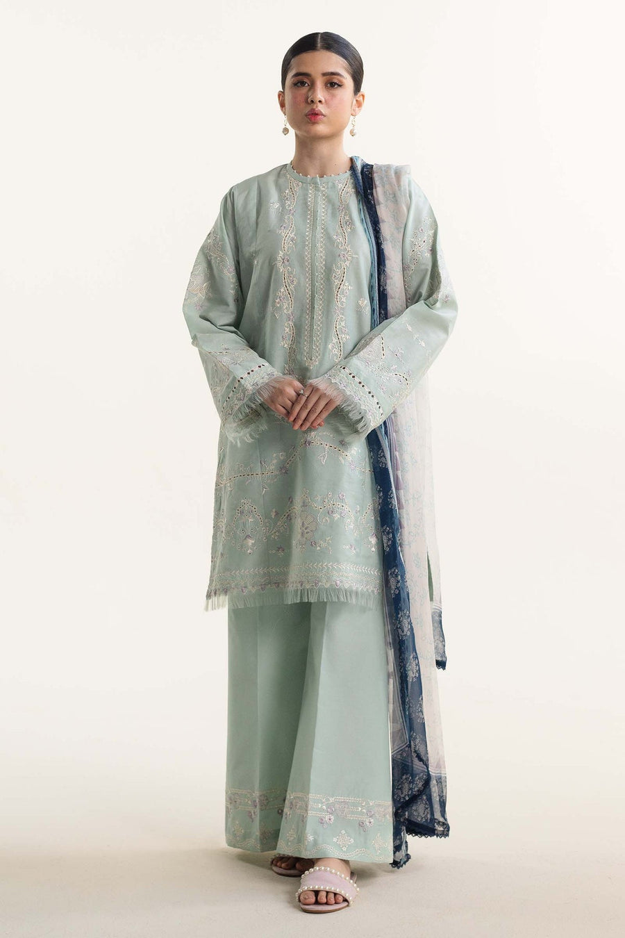 Coco by Zara Shahjahan Embroidered Lawn Unstitched 3Pc Suit D-08A MIRA