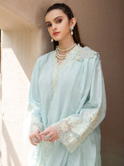 Faiza Faisal Signature Pret Dyed Embroidered Raw Silk 3Pc Suit - ZEB