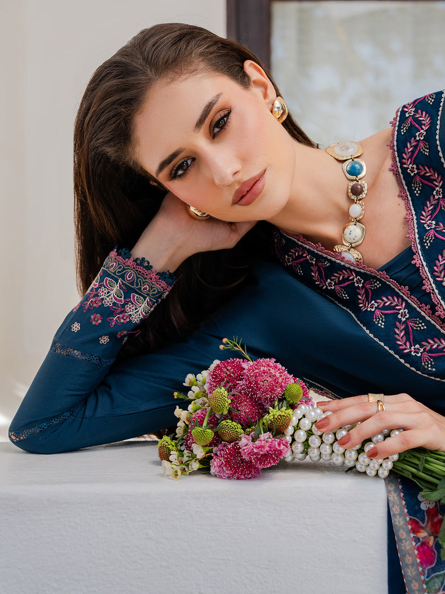 Dareen by IZEL Embroidered Luxury Lawn Unstitched 3Pc Suit - Zeenat