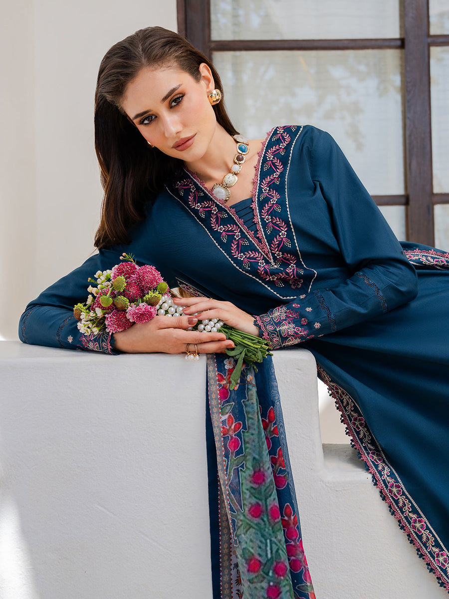 Dareen by IZEL Embroidered Luxury Lawn Unstitched 3Pc Suit - Zeenat