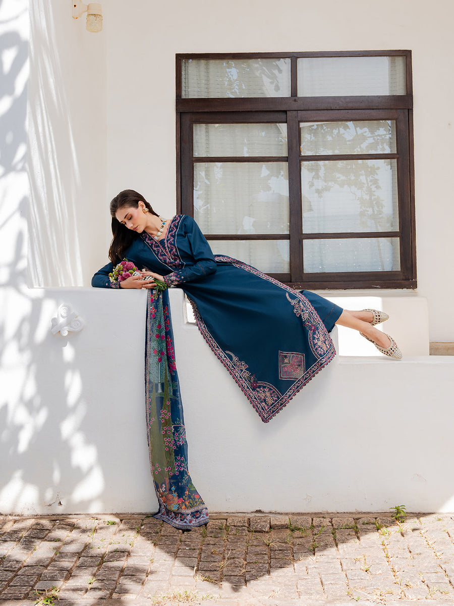 Dareen by IZEL Embroidered Luxury Lawn Unstitched 3Pc Suit - Zeenat
