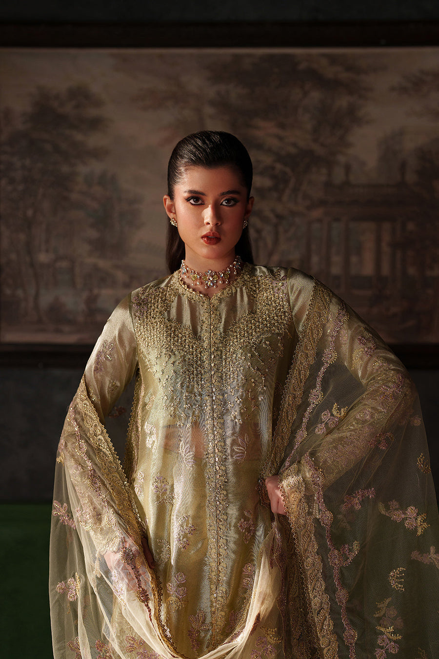 Emaan Adeel Verve Embroidered Raw Silk Unstitched 3Pc Suit - ZELIE
