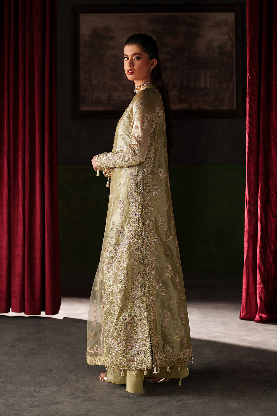 Emaan Adeel Verve Embroidered Raw Silk Unstitched 3Pc Suit - ZELIE