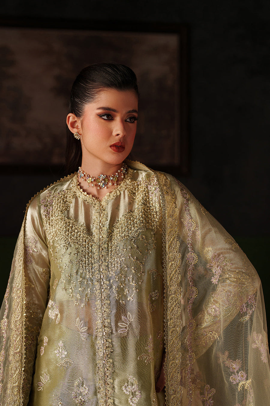 Emaan Adeel Verve Embroidered Raw Silk Unstitched 3Pc Suit - ZELIE