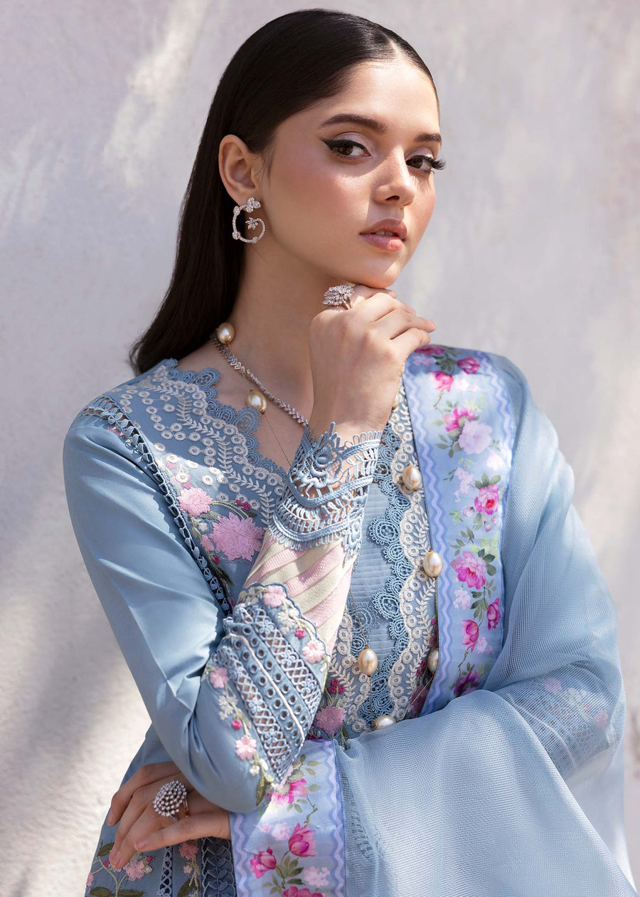 Saira Shakira Bloom Unstitched Lawn 3Pc Suit SS-25-01B ZERENE