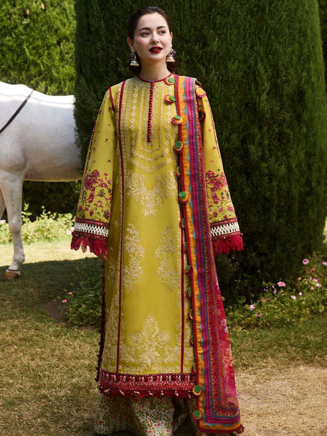 Hussain Rehar Unstitched Embroidered Chiffon 3 Piece Suit HR26UW D-835 Siyara - Wedding Collection
