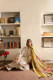 ZAHA Festive Embroidered Lawn Unstitched 3Pc Suit ZF-25-10 CHANDNI