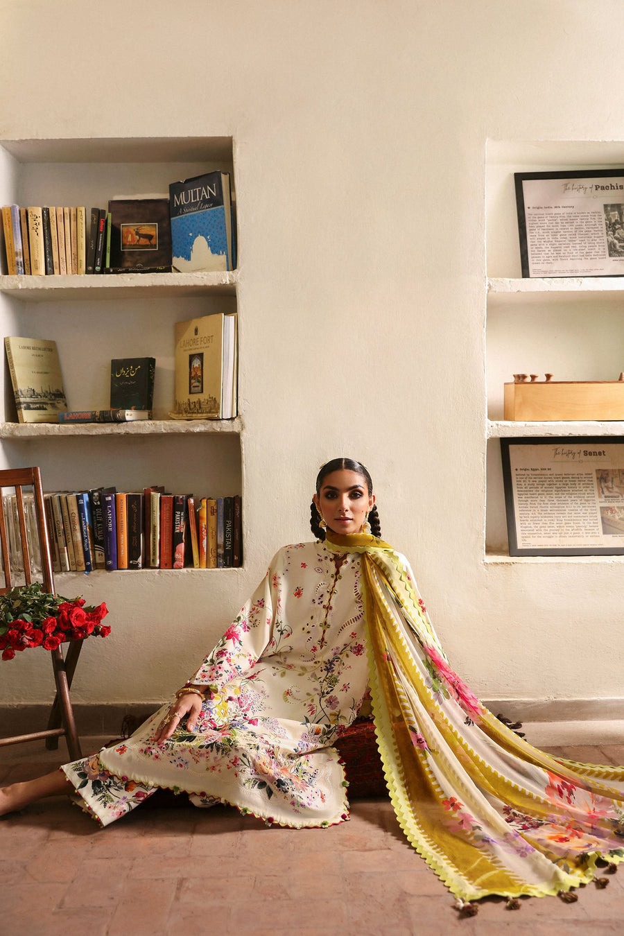 ZAHA Festive Embroidered Lawn Unstitched 3Pc Suit ZF-25-10 CHANDNI