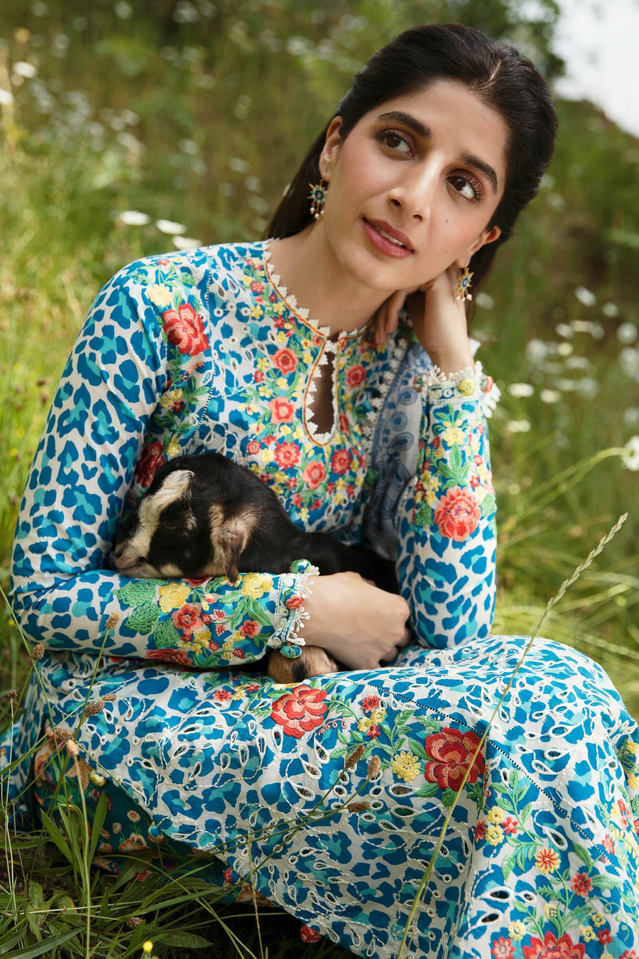 ZAHA by Khadijah Shah Festive Lawn Unstitched 3Pc Suit ZF23-08 SELIN
