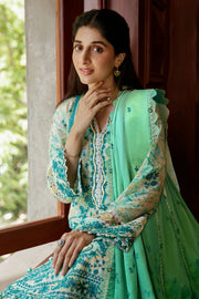 ZAHA by Khadijah Shah Festive Lawn Unstitched 3Pc Suit ZF23-09 SENA