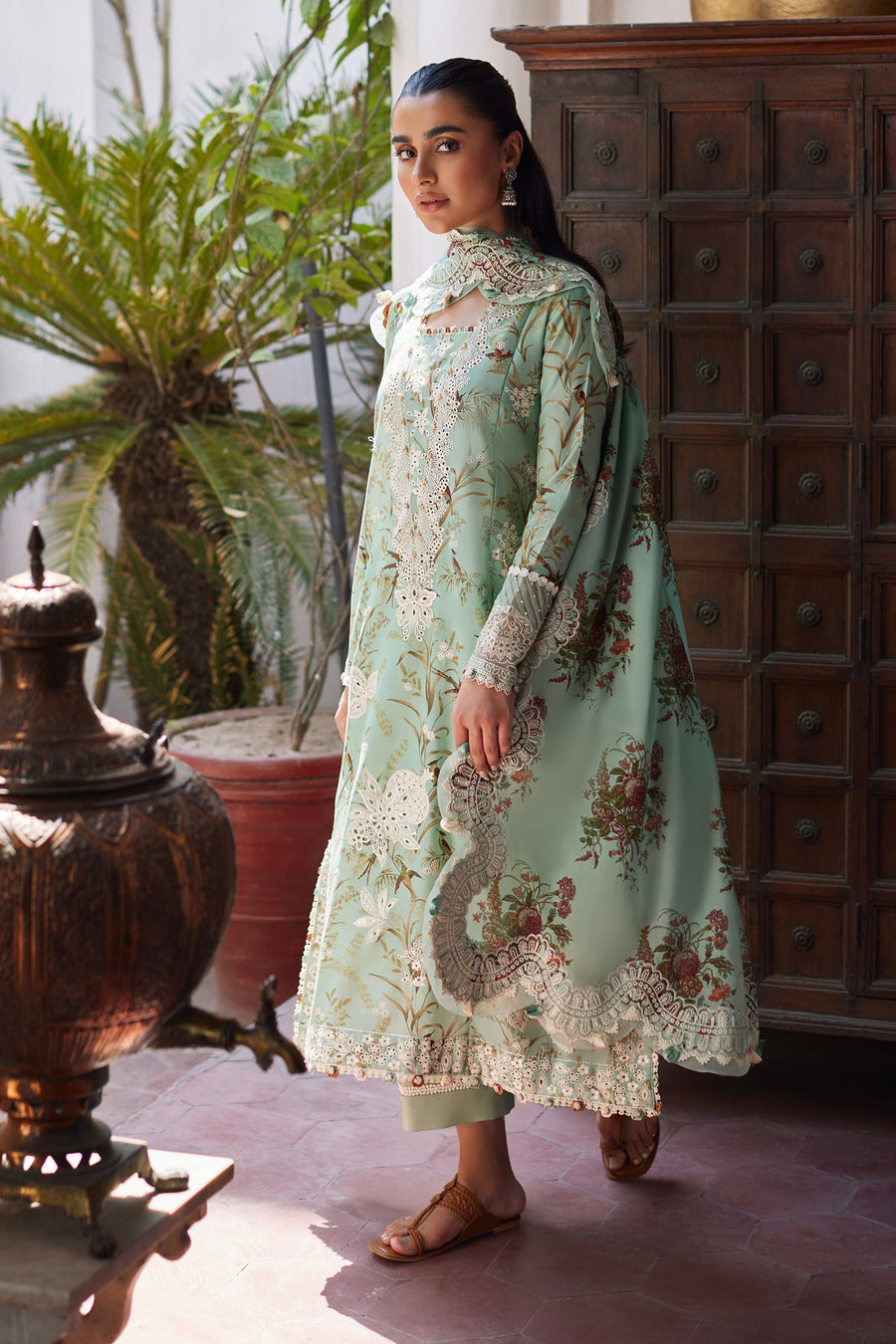 ZAHA Festive Embroidered Lawn Unstitched 3Pc Suit ZF24-04 MEHR