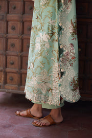 ZAHA Festive Embroidered Lawn Unstitched 3Pc Suit ZF24-04 MEHR