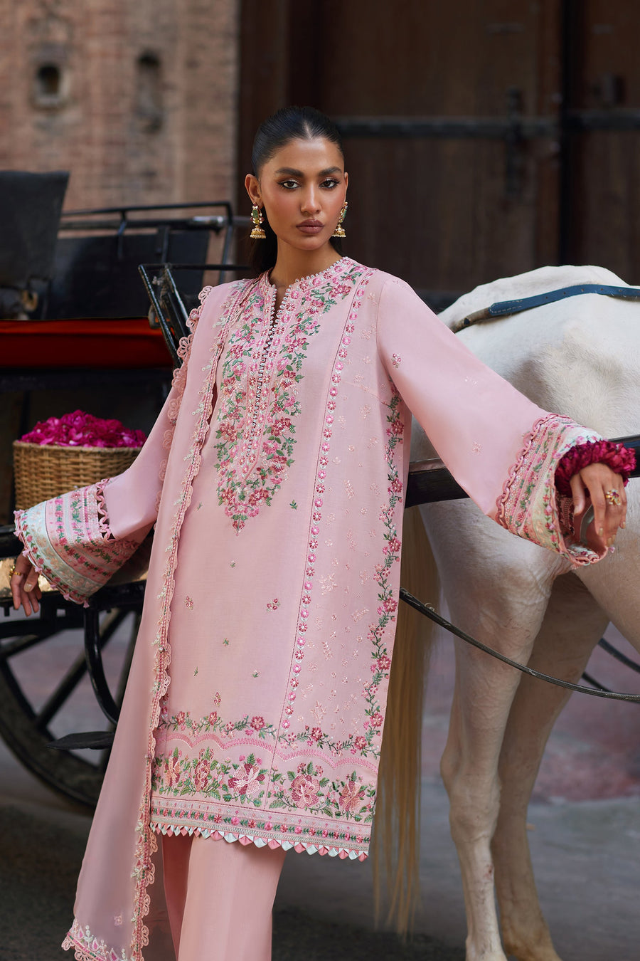ZAHA Festive Embroidered Lawn Unstitched 3Pc Suit ZF24-07 AYSEL