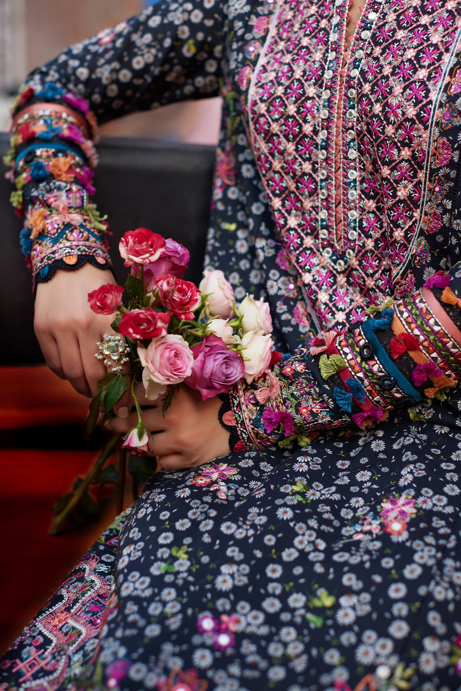 ZAHA Festive Embroidered Lawn Unstitched 3Pc Suit ZF24-10 NIHAN