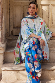 Wildflower by ZAHA Embroidered Lawn Unstitched 3Pc Suit ZF26-02 BLUE POPPY