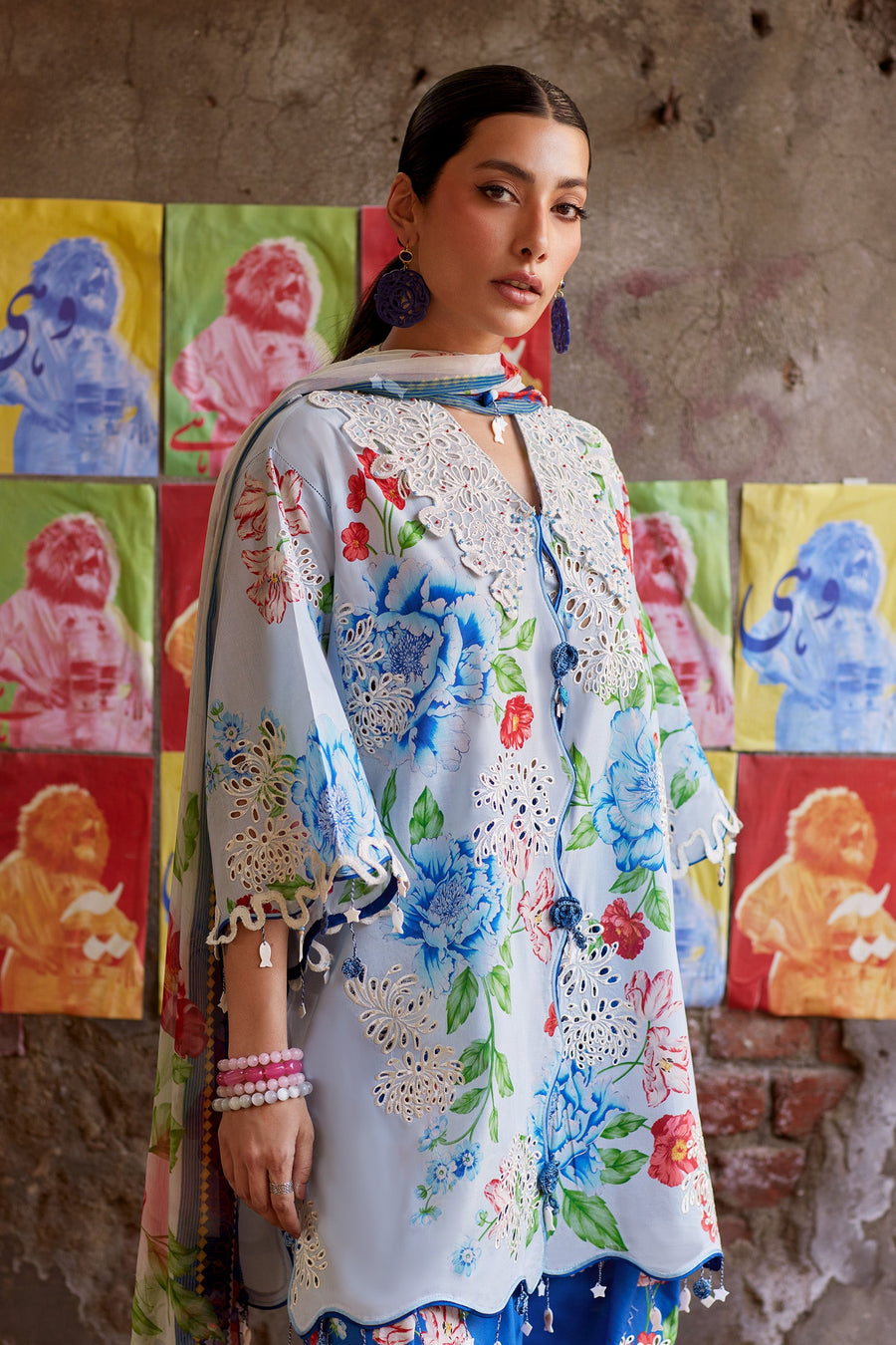 Wildflower by ZAHA Embroidered Lawn Unstitched 3Pc Suit ZF26-02 BLUE POPPY