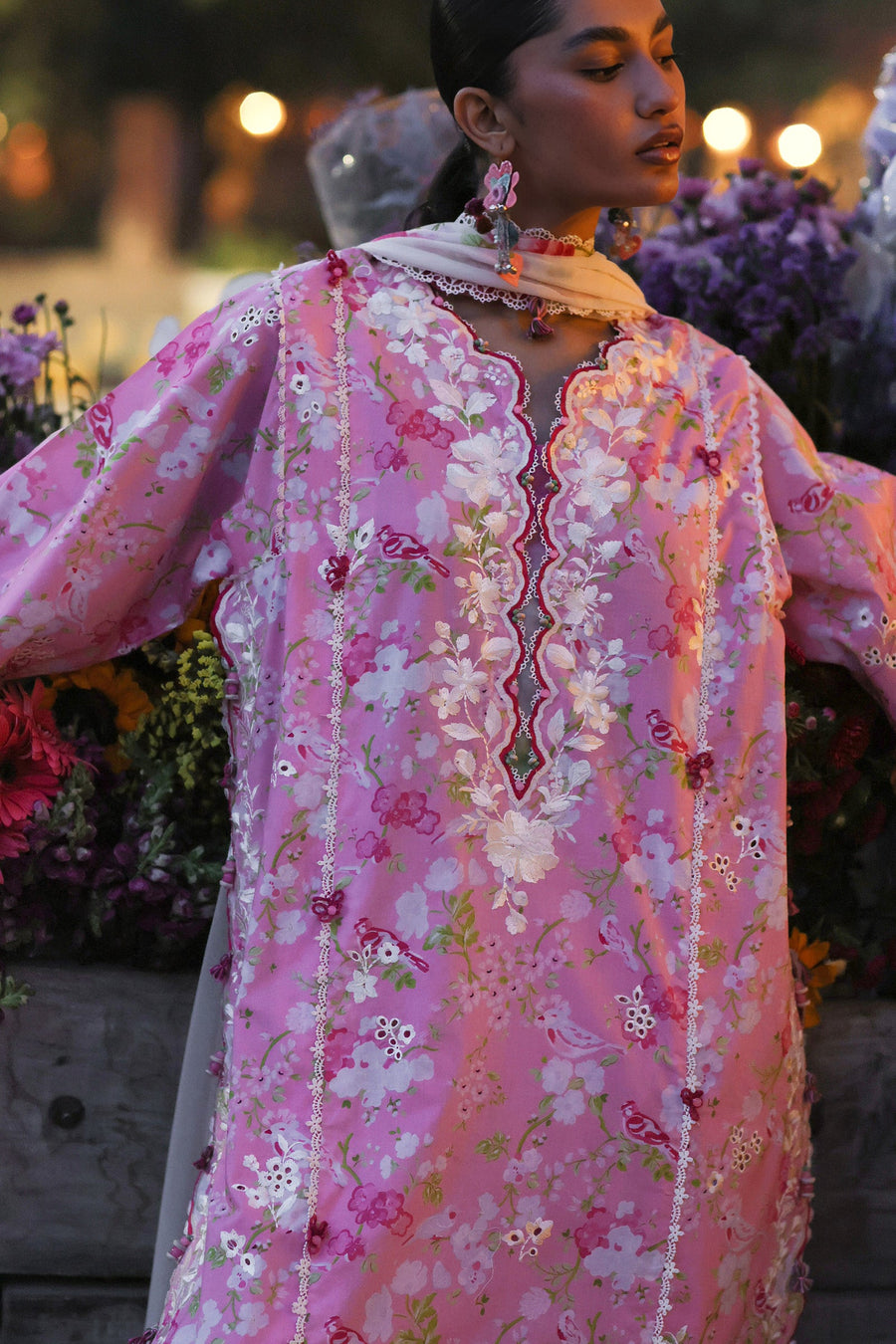 Wildflower by ZAHA Embroidered Lawn Unstitched 3Pc Suit ZF26-03 PEONY REVERIE