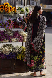 Wildflower by ZAHA Embroidered Lawn Unstitched 3Pc Suit ZF26-04 MIDNIGHT BLOOM