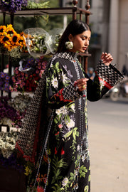 Wildflower by ZAHA Embroidered Lawn Unstitched 3Pc Suit ZF26-04 MIDNIGHT BLOOM