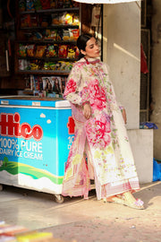 Wildflower by ZAHA Embroidered Lawn Unstitched 3Pc Suit ZF26-05 PINK MINK FROLIC