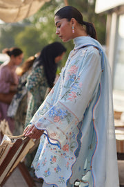 Wildflower by ZAHA Embroidered Lawn Unstitched 3Pc Suit ZF26-10 FORGET ME NOT BREEZE