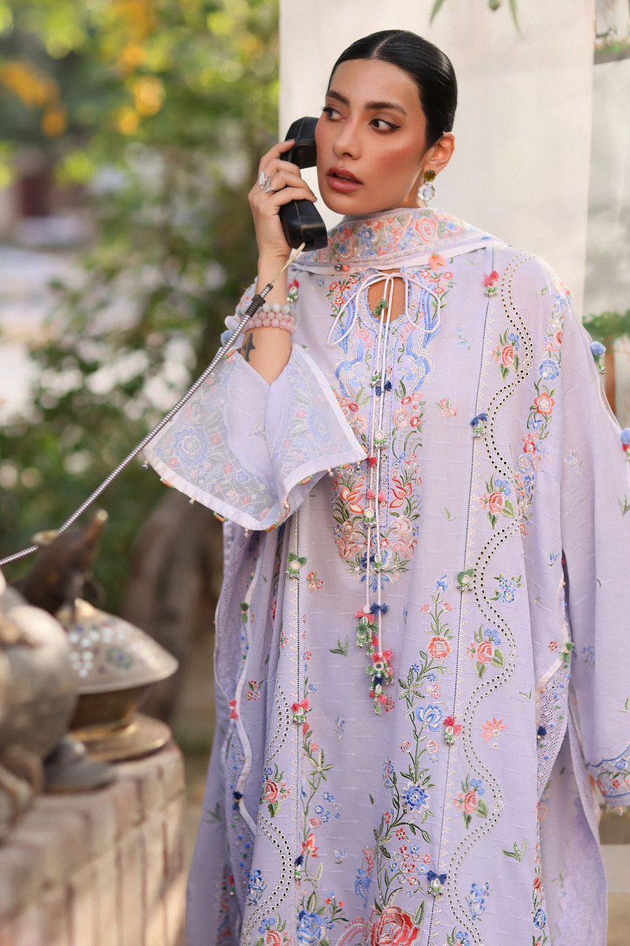 Wildflower by ZAHA Embroidered Lawn Unstitched 3Pc Suit ZF26-11 PERIWINKLE MUSE