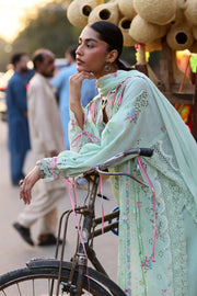 Wildflower by ZAHA Embroidered Lawn Unstitched 3Pc Suit ZF26-12 JADE VINE REVERIE