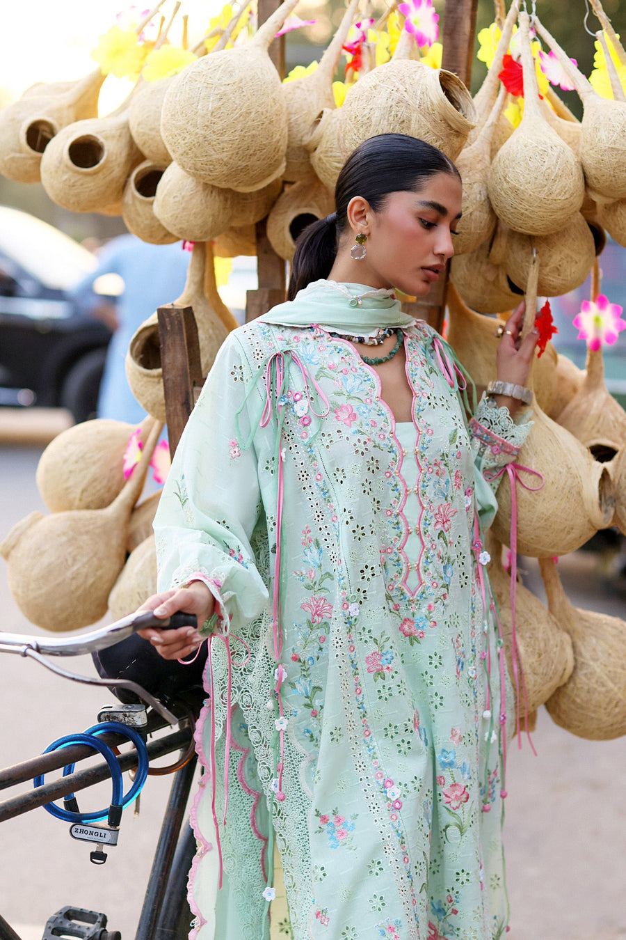 Wildflower by ZAHA Embroidered Lawn Unstitched 3Pc Suit ZF26-12 JADE VINE REVERIE