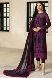 Zarif Gulzaar Luxury Embroidered Chiffon Unstitched 3Pc Suit ZFG-06 Periwinkle
