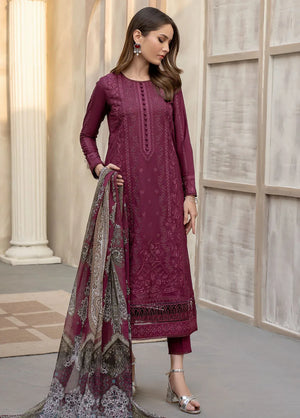Zarif Festive Embroidered Lawn Unstitched 3Pc Suit ZFL-01 Rahaa