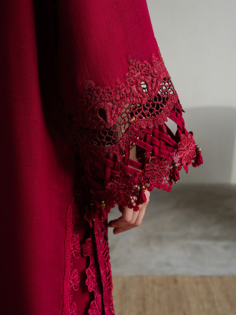Faiza Faisal Dastaan Embroidered Khaddar Unstitched 3Pc Suit - ZIMAL