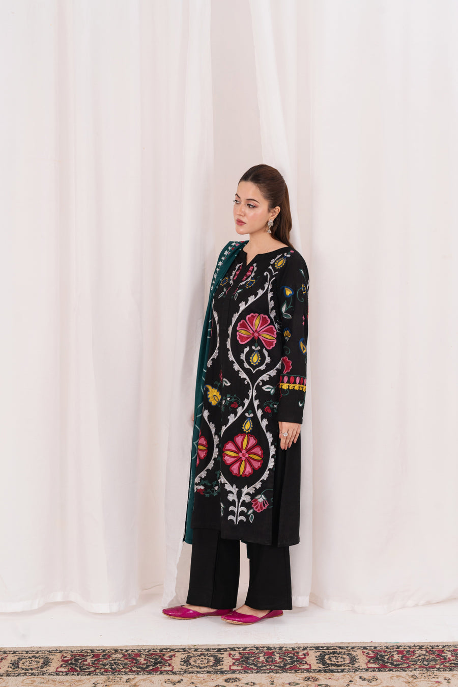 Feathers Fully Embroidered Dhanak Unstitched 3Pc Suit ZIVREL-FT556